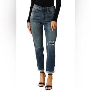 JUDY BLUE High Rise Shredded Knee Boyfriend Jeans Vintage Wash JB88317 Size 3/26